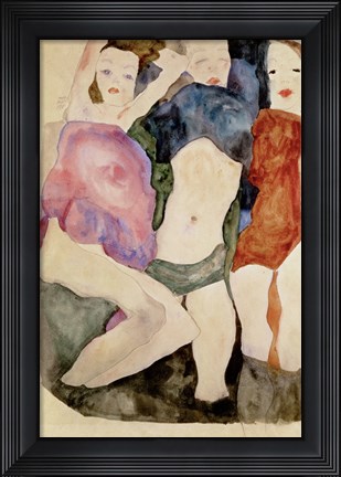 Framed Three Girls, 1911 Print