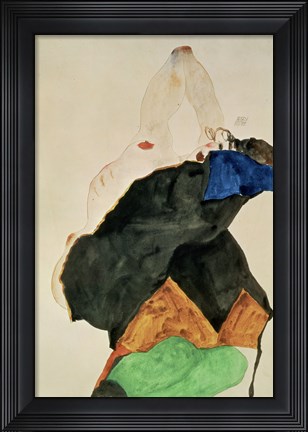 Framed Girl With Elbow Raised, 1911 Print