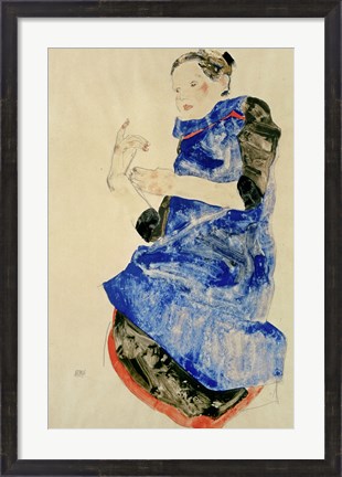 Framed Girl In Blue Apron, 1912 Print