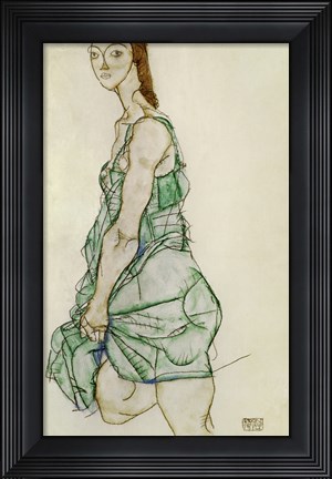 Framed Standing Woman In Green Shirt, 1914 Print