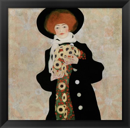 Framed Portrait Of A Woman With Black Hat (Gertrude Schiele), 1909 Print