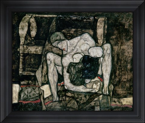 Framed Blind Mother, 1914 Print