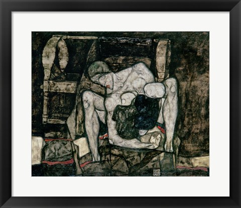 Framed Blind Mother, 1914 Print