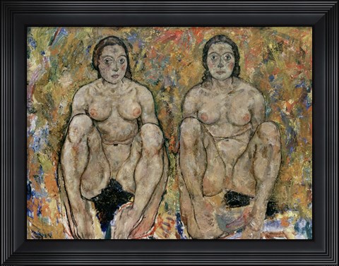 Framed Squatting Women, 1918 Print
