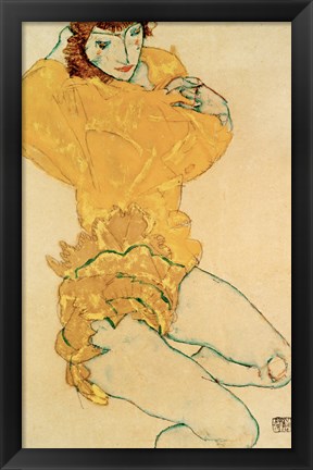 Framed Woman Undressing, 1914 Print