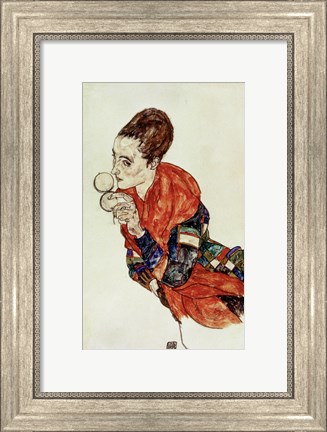 Framed Portrait Of The Actress Marga Boerner With Compact, 1917 Print