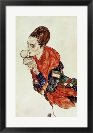 Framed Portrait Of The Actress Marga Boerner With Compact, 1917 Print