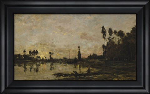 Framed Setting Sun Over The Oise, 1865 Print