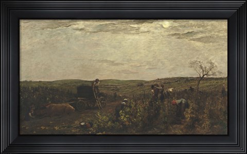 Framed Wine Harvest In Burgundy, 1863 Print