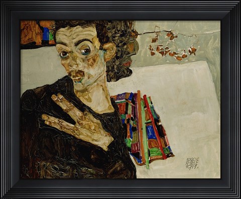 Framed Self-Portrait With Spread Fingers, 1911 Print