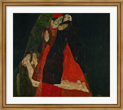 Framed Cardinal And Nun (Liebkosung), 1912 Print