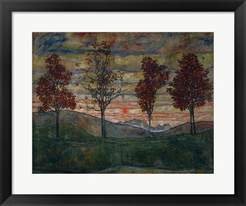 Framed Four Trees, 1917 Print