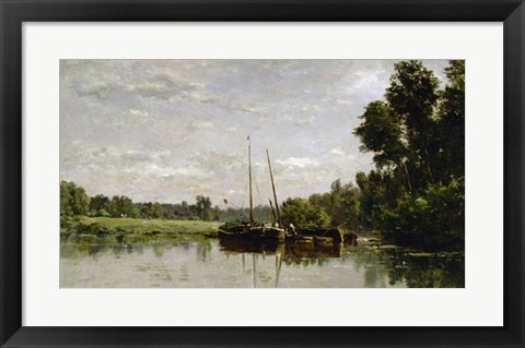 Framed Barges, 1865 Print