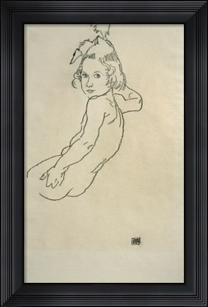 Framed Nude Child, 1917 Print