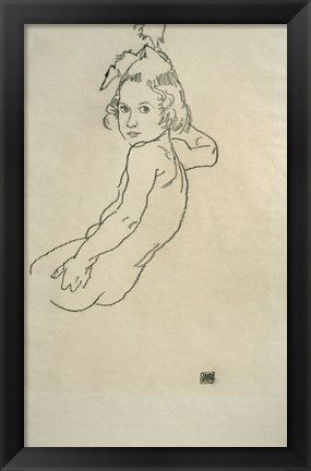 Framed Nude Child, 1917 Print