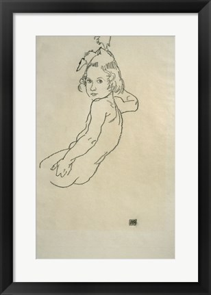 Framed Nude Child, 1917 Print