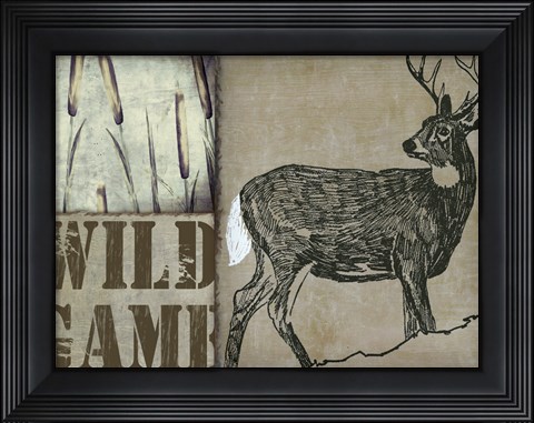Framed Deer with white tail Print