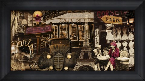 Framed Streets of Paris I Print
