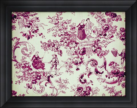 Framed Toile Fabrics III Print