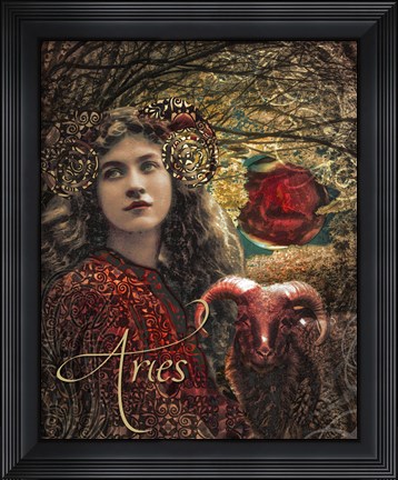 Framed Art Nouveau Zodiac Aries Print