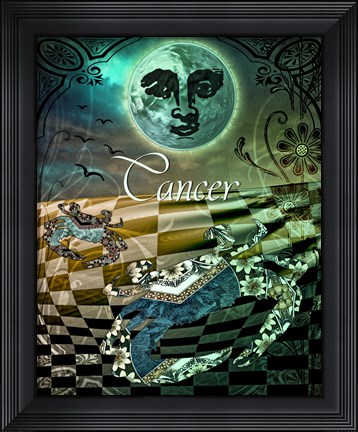 Framed Art Nouveau Zodiac Cancer Print