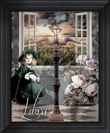Framed Art Nouveau Zodiac Libra Print