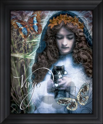 Framed Art Nouveau Zodiac Virgo Print