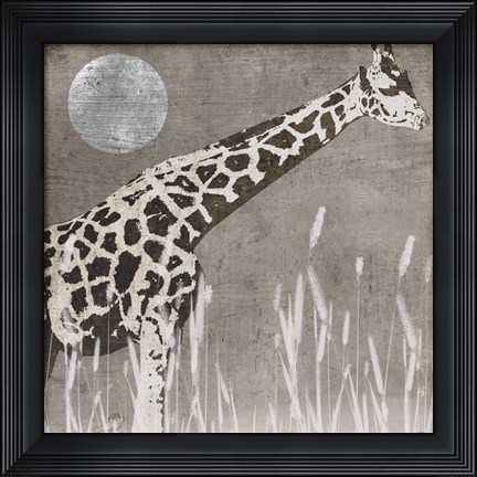 Framed Moon Giraffe Print