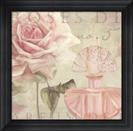 Framed Parfum de Roses I Print