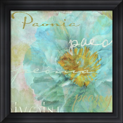 Framed Blue Peony Light Print