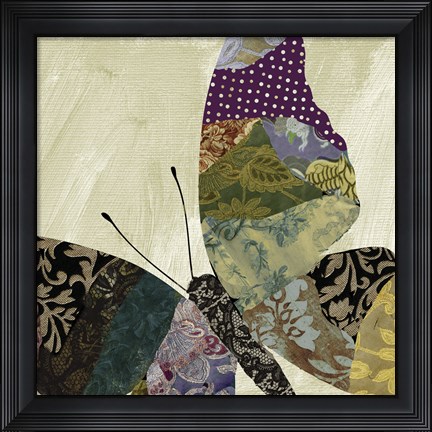 Framed Butterfly Brocade I Print