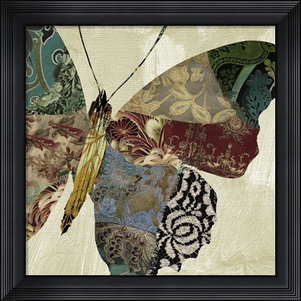 Framed Butterfly Brocade II Print