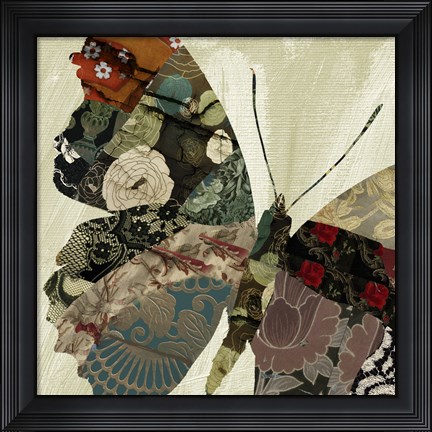 Framed Butterfly Brocade III Print