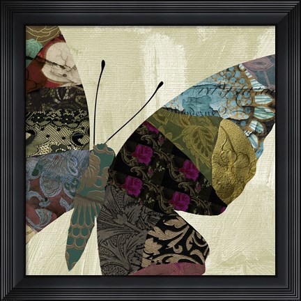 Framed Butterfly Brocade IV Print