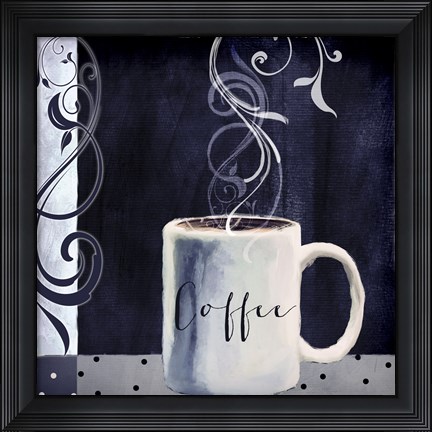 Framed Cafe Blue I Print