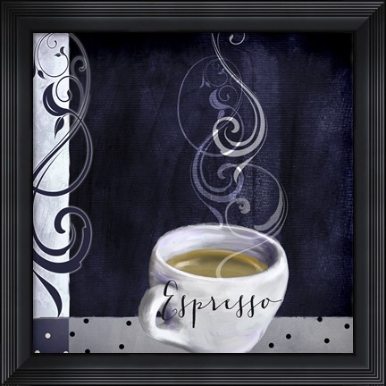 Framed Cafe Blue IV Print