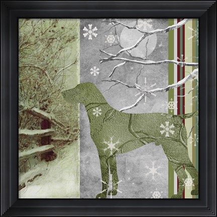 Framed Country Christmas Dog Print