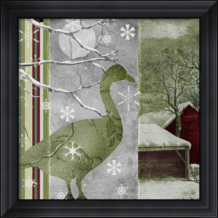 Framed Country Christmas Duck Print