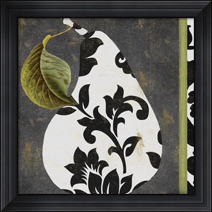 Framed Decorative Pear I Print