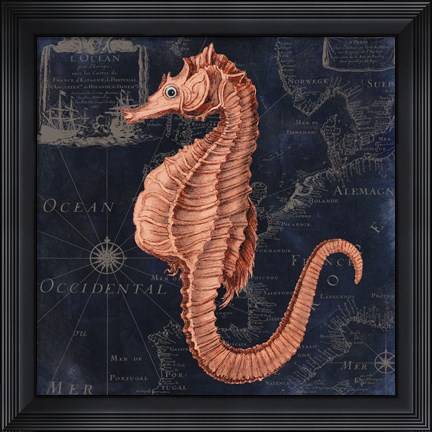 Framed Maritime Blues I Print