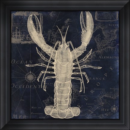 Framed Maritime Blues II Print