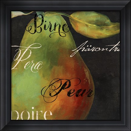 Framed Painted Pear I Print