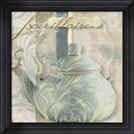 Framed Pots Bleus I Print