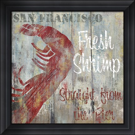 Framed Resturant Seafood I Print