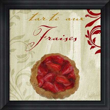 Framed Tartes Francais, Strawberry Print