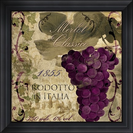 Framed Vino Italiano I Print
