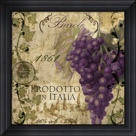 Framed Vino Italiano II Print
