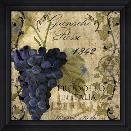 Framed Vino Italiano III Print