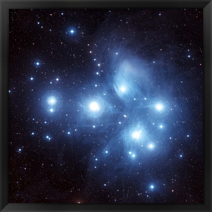 Framed Pleiades Star Cluster Print