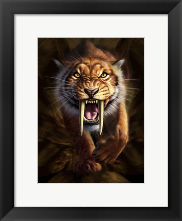 Framed Saber-toothed Tiger Print